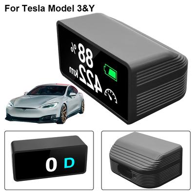 Для Tesla Model 3/Y 2017-2023 HUD Head-up Display Встроенный светодиодный спидометр Безопасное вождение Электроника Аксессуары День Ночь