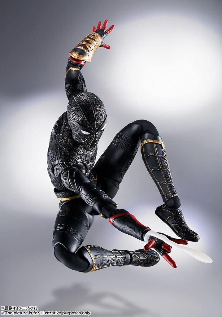 TAMASHII NATIONS Gold No Way 150 мм окрашенная подвижная фигурка SHFiguarts Spider-Man [черный и костюм] (Дом Человека-Паука) приблизительно. АБС и ПВХ