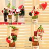 Premium Cotton Linen Santa Snowman Elf Wine Bottle Cover For Festive Table Decor