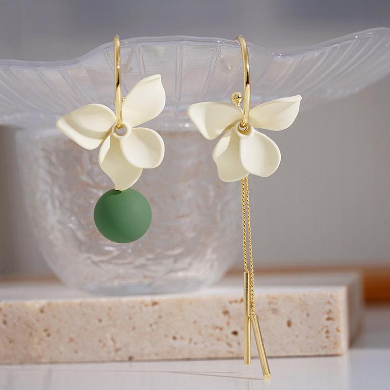New Long Tassel Flower Stud Earrings For Women Girl
