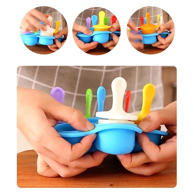 7 отверстий DIY мороженое, силиконовая форма, шарики для мороженого, формы для фруктового мороженого, детские фруктовые коктейли, аксессуары для дома и кухни, инструмент