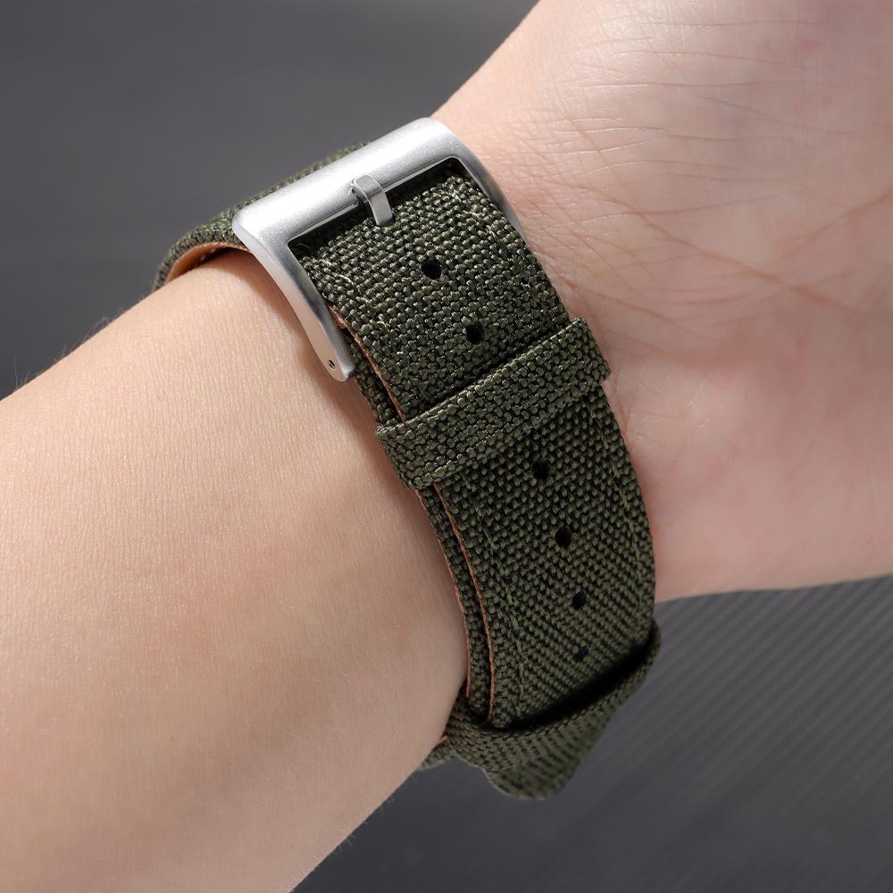 20 мм 22 мм Высококачественный ремешок из парусины Нейлоновый ремешок для часов Холщовый Водонепроницаемый браслет для мужчин Женщин Бизнес Браслет Аксессуары