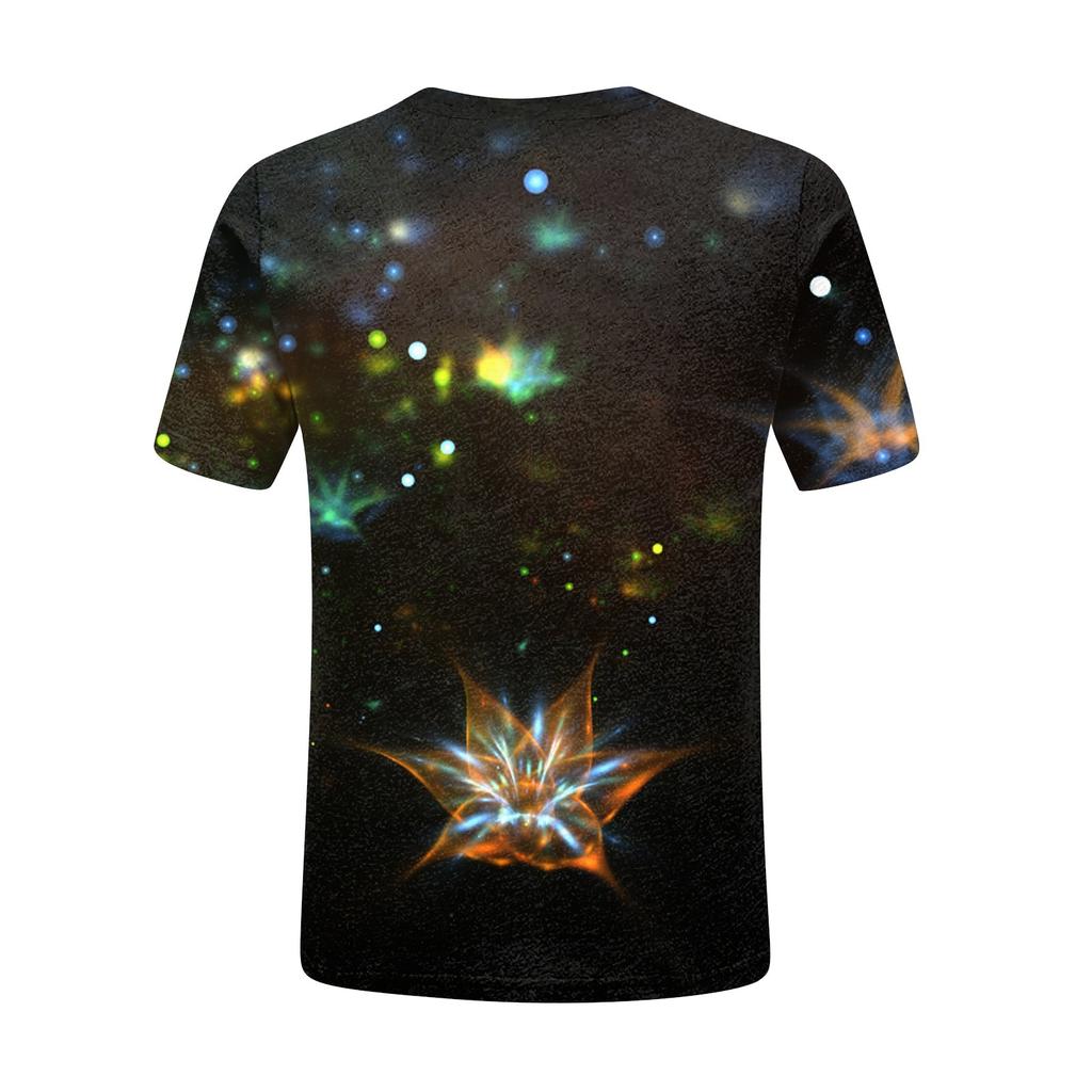 Женская модная повседневная футболка с коротким рукавом и круглым вырезом с принтом Galaxy