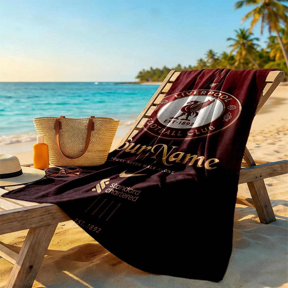 Liverpool Customized Name Beach Towel Super Soft Microfiber Quickdry Fabric