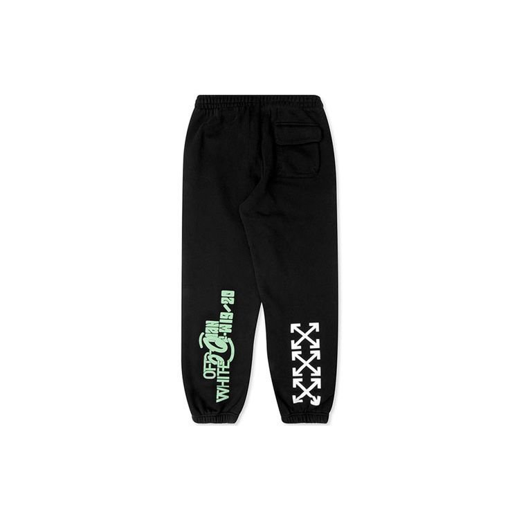 Off-White Ss20 Повседневные вязаные спортивные штаны с принтом «водопад» и нашивкой, мужские брюки черного цвета OMCH022E19E300151088