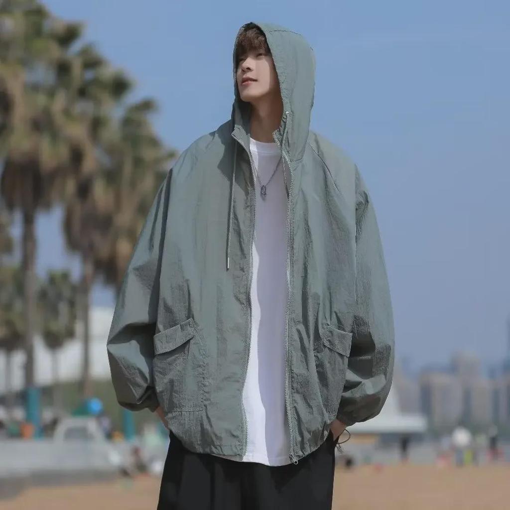 Мужская летняя легкая куртка с капюшоном и защитой от ультрафиолета — модная, дышащая и свободная