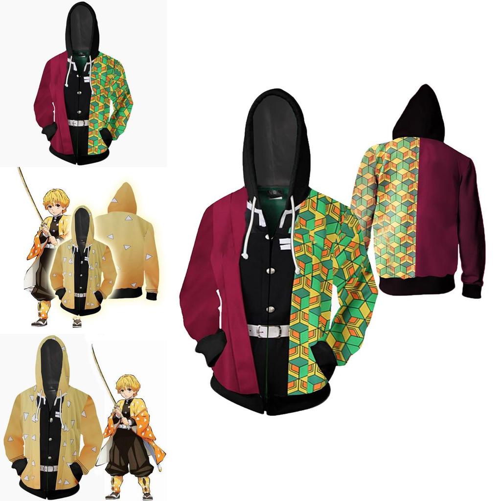 Худи Demon Slayer Kimetsu No Yaiba яркое мягкое на молнии для комфорта
