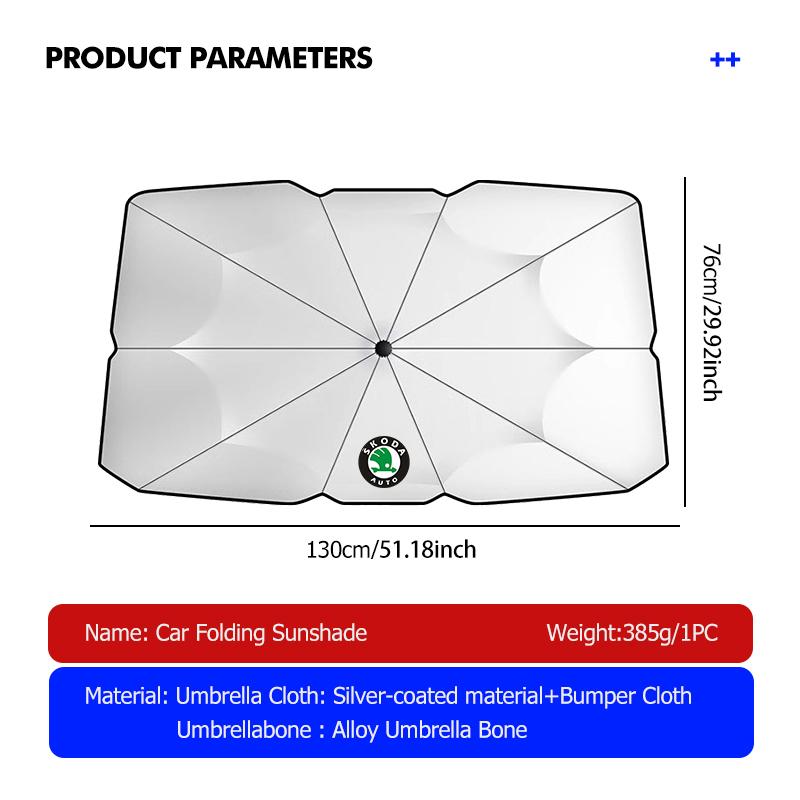 Car Windshield Sun Shade Umbrella Sunshade Anti UV Parasol For Skoda S Kodiaq Octavia 2 3 Yeti Karoq Rapid Fabia VII VRS xknp33