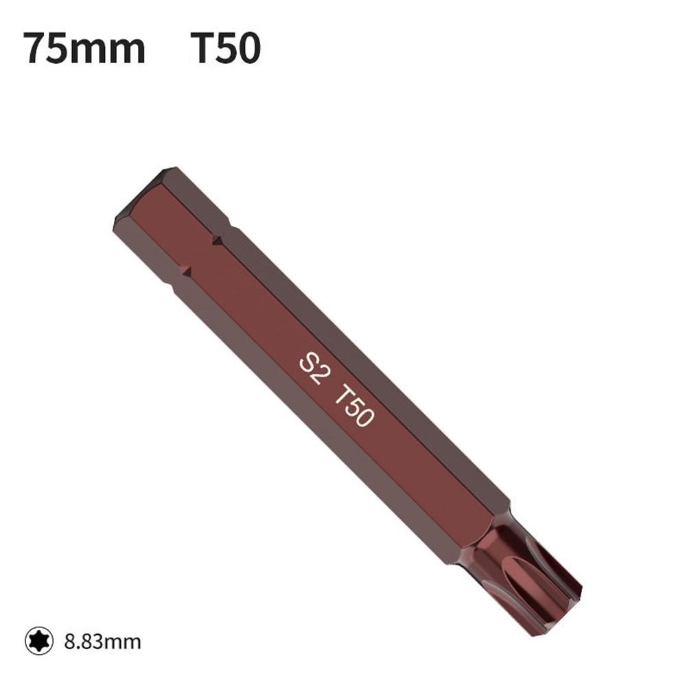 75 мм биты Torx для отвертки Электрический гаечный ключ Насадка для отвертки Магнитный шестигранный хвостовик Отвертка Ручной инструмент T20/T25/T30/T40/T50