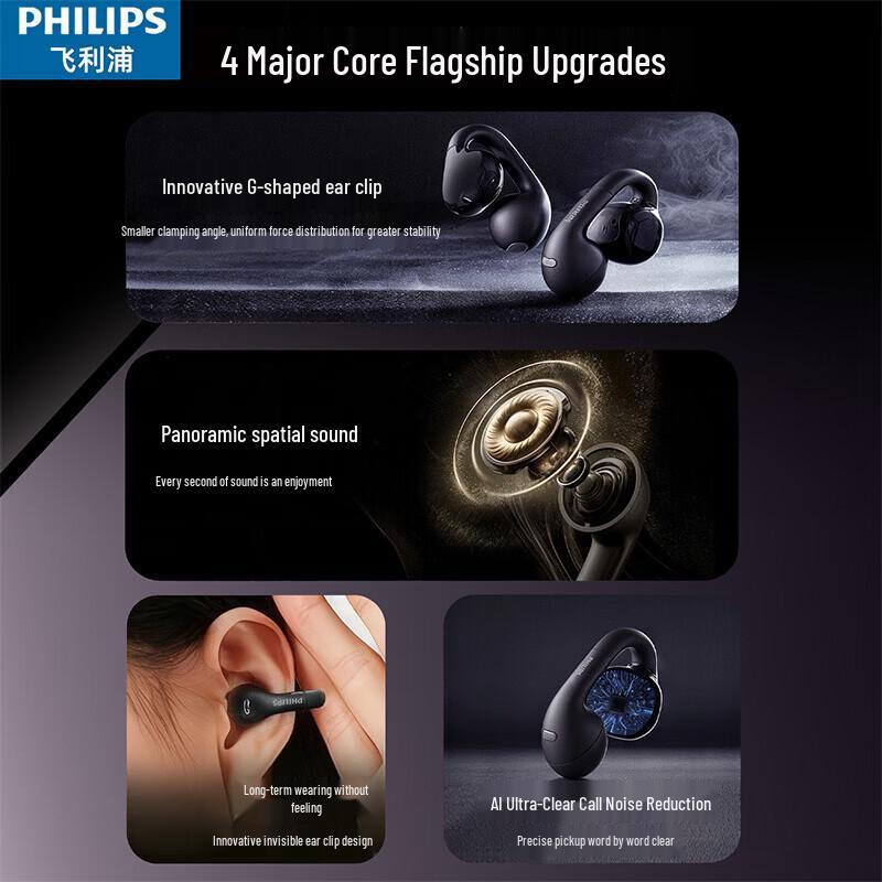 Philips TAQ2420 Open-Ear Clip-On Bluetooth Earphones