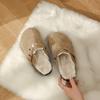 Boken Shoes Thick-soled Wool Cotton Shoes Women's Fleece Thickened Cowhide Cow Anti-fleece Autumn and Winter Boken Shoes Wear Fluffy Slippers