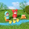 "Cute Yellow Duck Raincoat Ornaments: Couple Garden Decor"