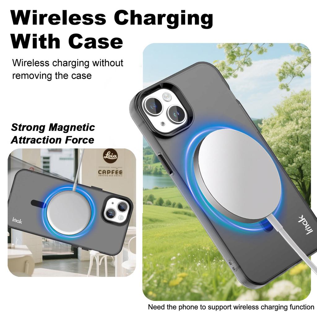 For iPhone 14 Plus Case Compatible with MagSafe Candy Color Anti Drop TPU+PET Back Cover