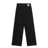 2024 High-End Black Retro Wide-Leg Jeans for Girls - Floor-Length, Hip-Covering