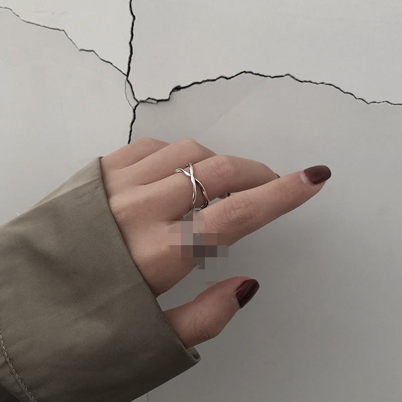 Геометрическое кольцо-крест из стерлингового серебра 925 пробы: Женская Модная, Простая, Ретро Мода