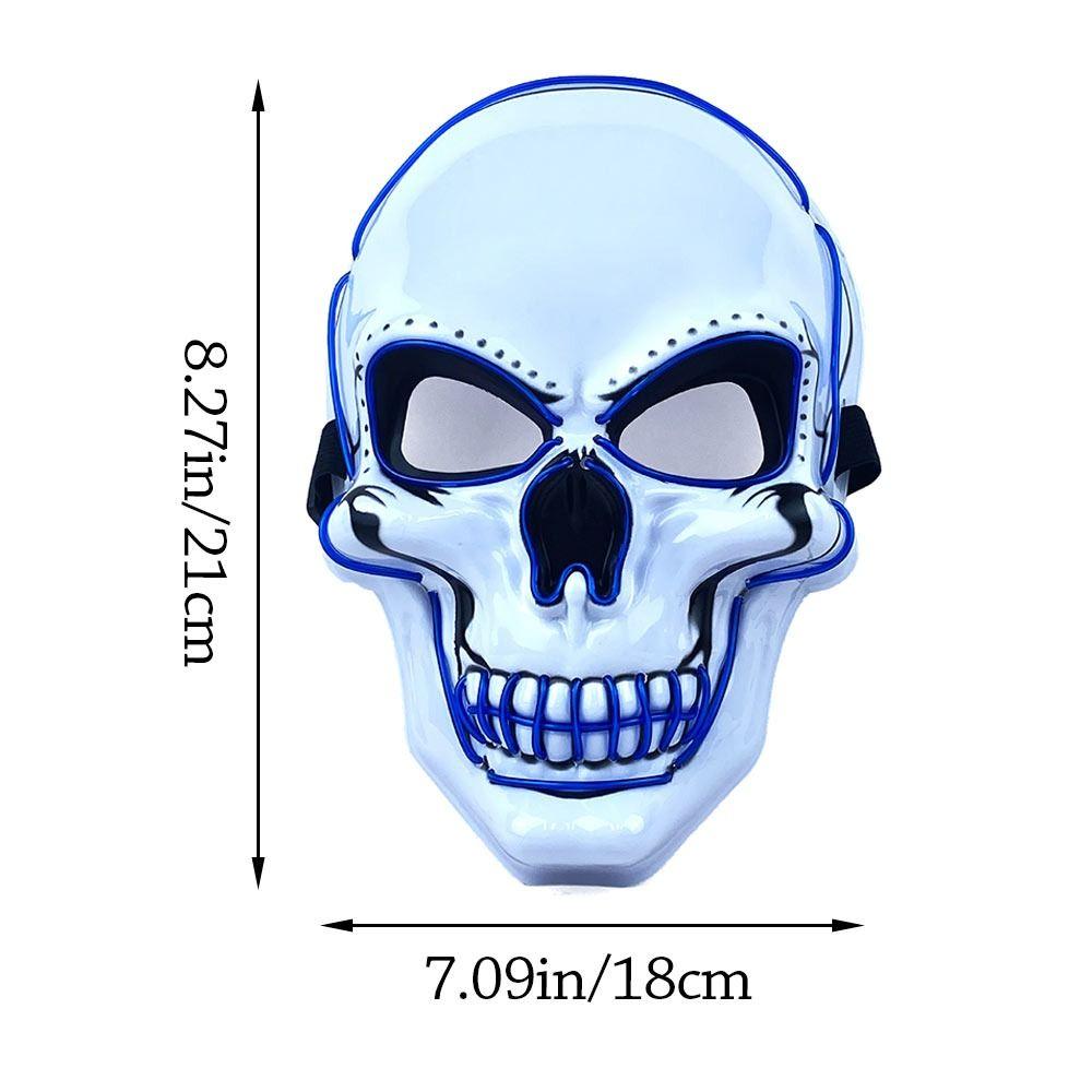 Horror Halloween Skull Mask Halloween LED Light LED Cold Light Mask Cosplay Costume Luminous Skull Mask Party Makeup Ball