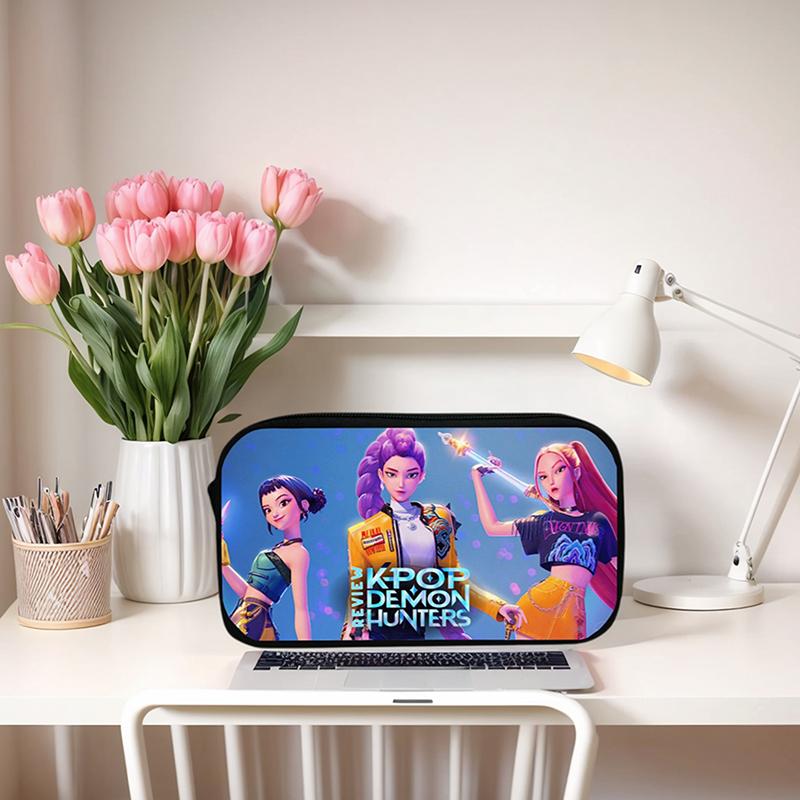 Kpop Охотники на демонов Студенческий пенал Мультяшный Вместительный пенал Канцелярские принадлежности Сумка для хранения косметики для девочки Подарки