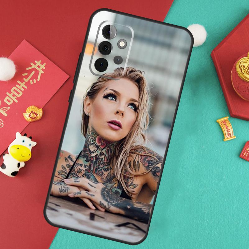 Sexy Tattoo Girl Case For Samsung Galaxy A16 A17 A54 A34 A14 A15 A35 A55 A52 A12 A32 A13 A33 A53 A26 A36 A56