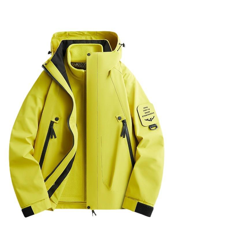 Унисекс 3-в-1 Ветрозащитная Водонепроницаемая Куртка для Хайкинга со Съемной Подкладкой для Осени/Зимы