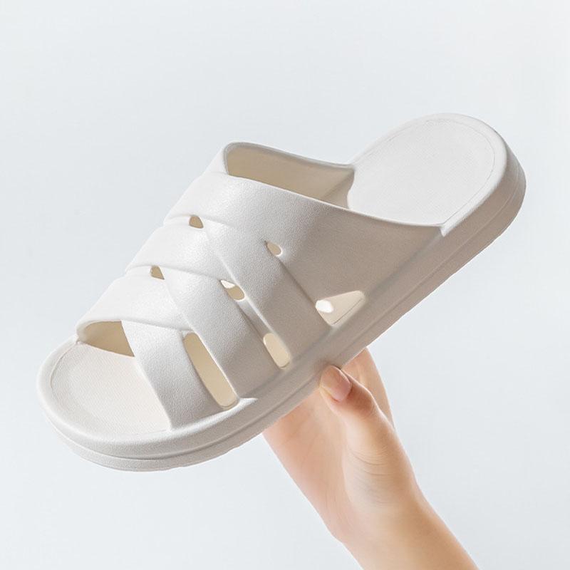 Тапочки унисекс, женские мягкие домашние тапочки из ЭВА, уличные шлепанцы на плоской подошве, повседневные пляжные сандалии, полые нескользящие тапочки для ванной