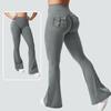 Women Bell Bottom Pants Slim Fit Elastic Waist Stretchy Yoga Pants Solid Color Skinny Flares for Gym Dance Studio Street Wear