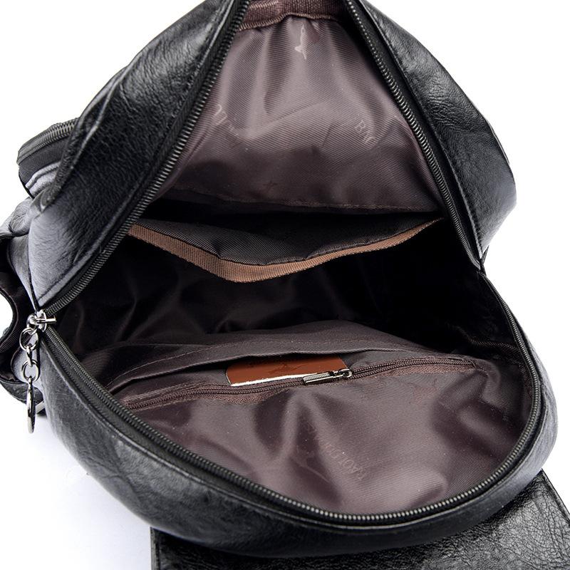 Fashion Tassel Backpack Women Simple Soft Leather Large Capacity Schoolbag Women Travel Backpack Mother Bag