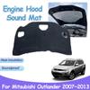 Engine Hood Sound Pad for Mitsubishi Outlander CW ZG ZH 2007~2013 Car Fireproof Heat Insulation Cotton Liner Interior Accessorie