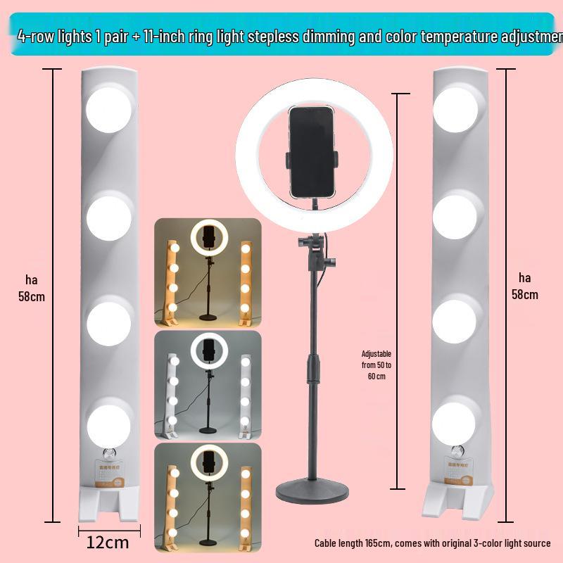 Live Streaming LED Beauty Light with Phone Stand (Desktop)