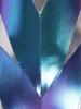 Womens Metallic Iridescent Alien Jumpsuit Fly Sleeve Leggings Unitard Space Cosplay Costume