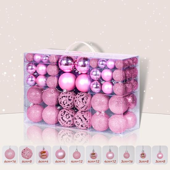 Yousheng 100 Pcs Christmas Balls Ornaments Plastic Shatterproof Hanging Balls Decoration for Xmas Tree Holiday Home Party Decor