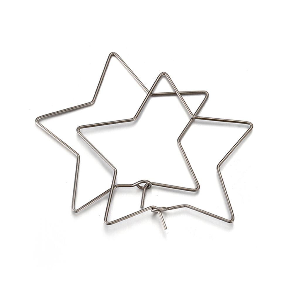 20pcs Stainless Steel Star Love Heart Earrings Pendants Wire Loop Hoops Gold Dangle Drop Earring DIY Jewelry Making Accessories