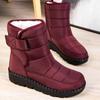 Snow Boots for Women's Thicken Plush Cotton Boots Winter Thick Platform Waterproof Warm Booties Hook Loop Plus Size Ladies Shoes