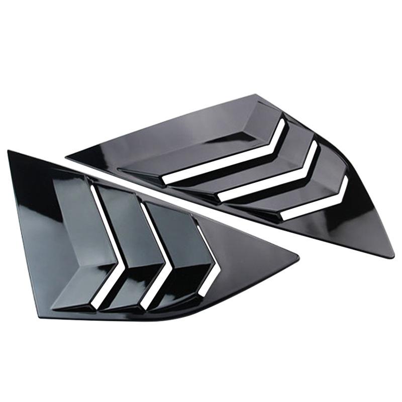 For Ford Focus Hatchback 2012-2018 Car Rear Louver Window Side Shutter Quarter Cover Trim Sticker Vent Scoop ABS Carbon Fiber