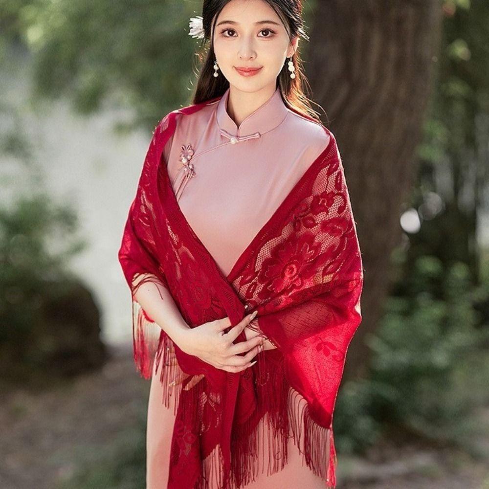 Многоцветная женская шаль с кисточкой, тюлевая шаль-накидка, модный шарф, для вечеринки