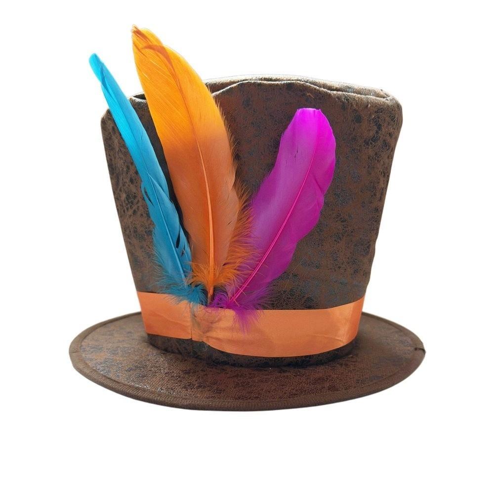 Dress Up Festival Party Top Hat Headband Feathered Tall Hat Stage Performance Event