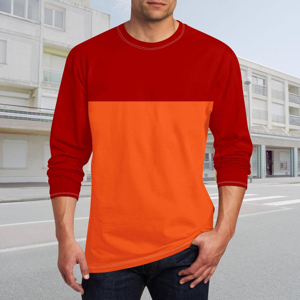 Муж. Футболка Круглый вырез Одежда Одежда На открытом воздухе Длинный рукав С принтом Модельер Винтаж