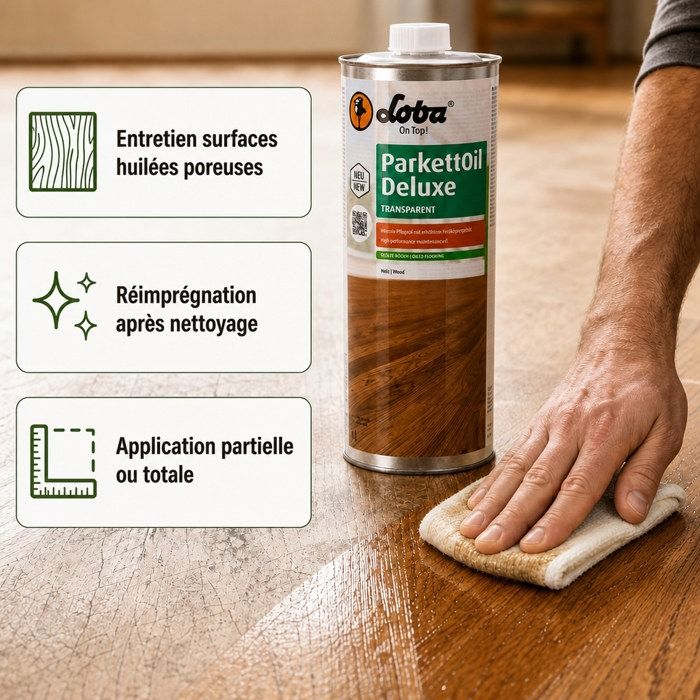 Huile parquet 1 Liter, huile intensive, transparent
