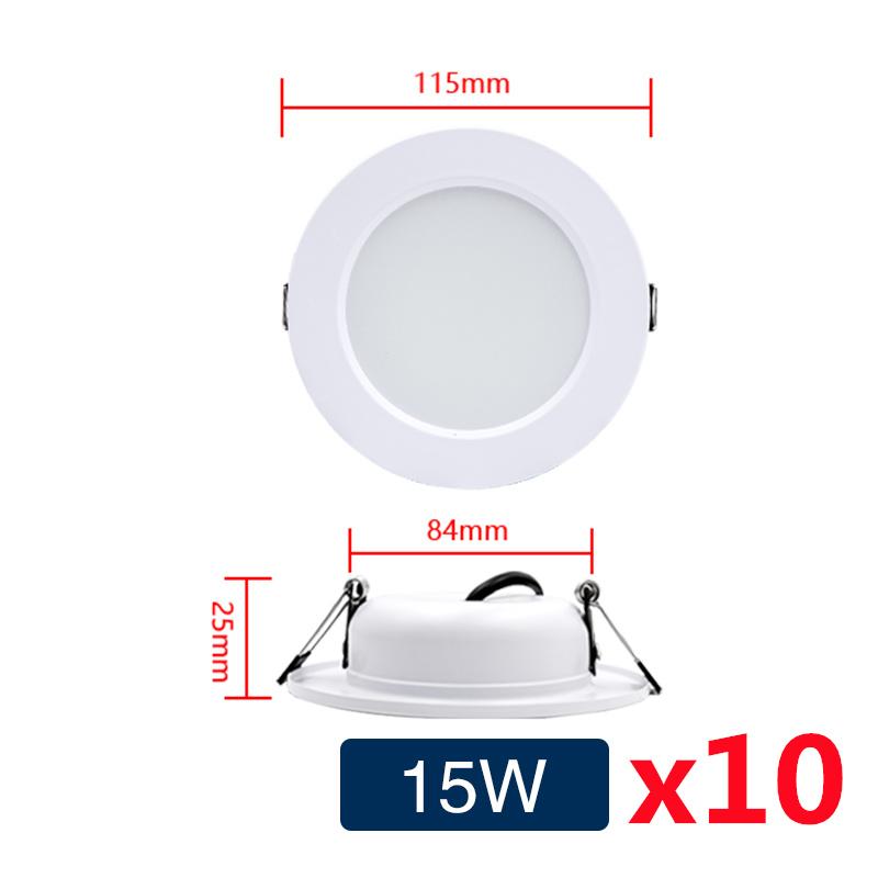 10 шт./лот светодиодный потолочный светильник 110 В 220 В потолочный светильник 5 Вт 9 Вт 12 Вт 15 Вт 18 Вт встраиваемый круглый светильник постоянного тока 12 В 24 В прожектор внутреннего освещения