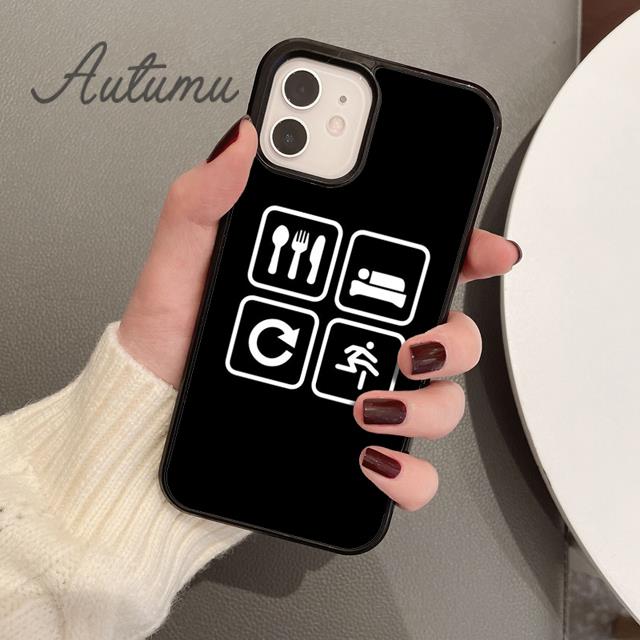 EAT SLEEP RUN REPEAT Чехол для телефона iPhone 11 12 13 14 Pro Max mini X XR XS SE 2020 6S 7 8 Plus Samsung Galaxy S21 S22
