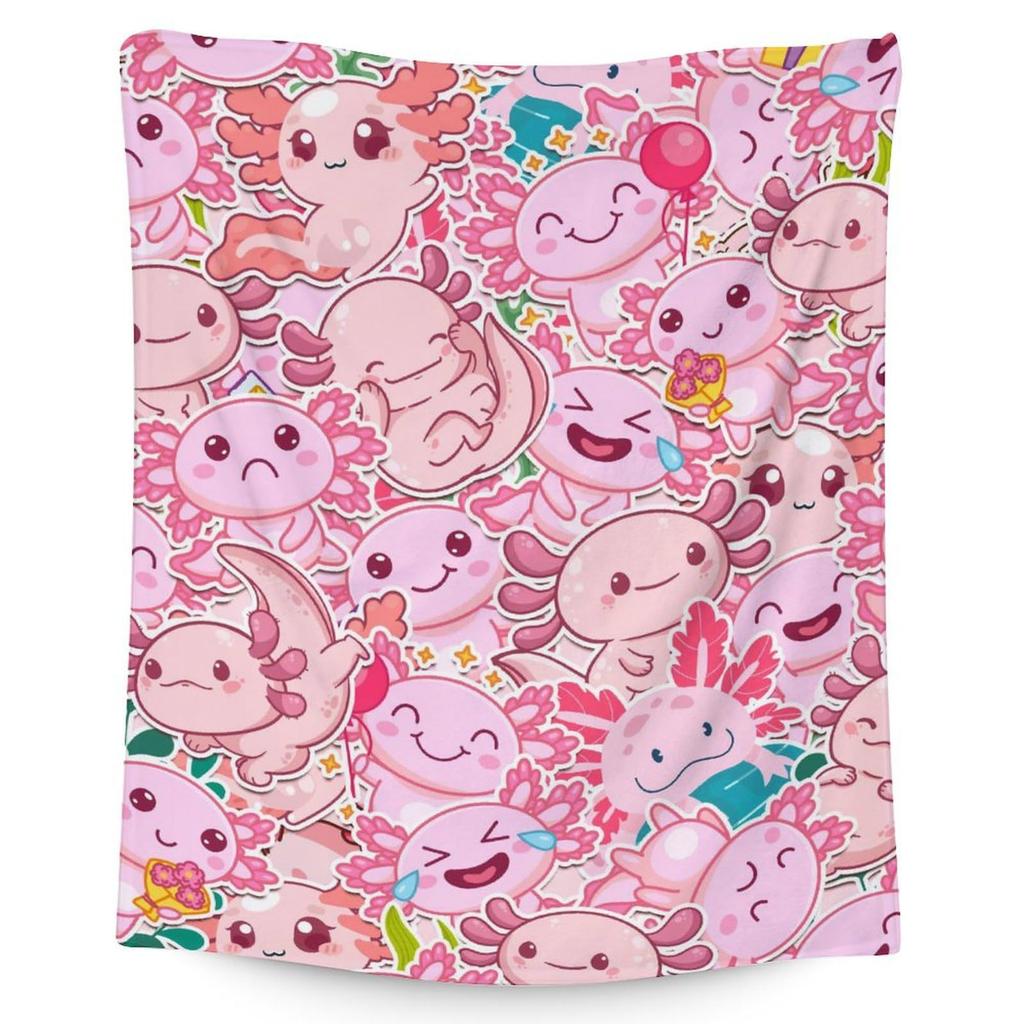 Kawaii salamander blanket bedspread sofa blanket warm light soft flannel cartoon animal blanket