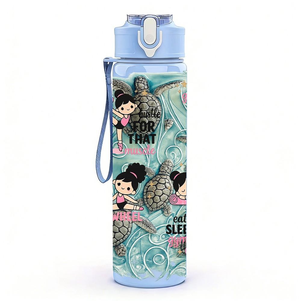 1PC Cowgirl Western Retro Collage Print 750ml Color Plastic Sports Water Bottle Leakproof Flip Straw Lid Suitable for Sports Office Home Use