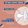 Duo sucettes caoutchouc - DODIE - GAIA - Ronde - 0/6 mois - Grain de sable