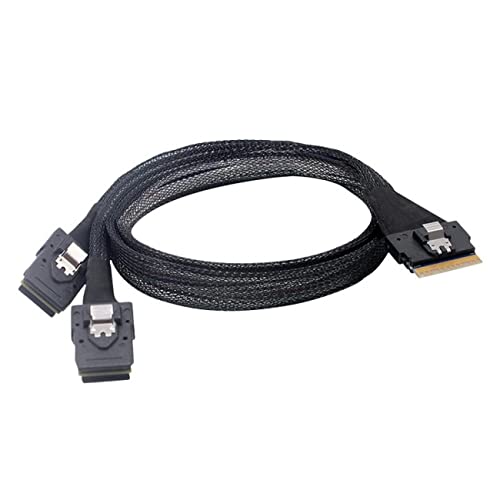 Xiwai PCI-E Ultraport Slimline SAS Slim 4.0 SFF-8654 8i 74-контактный - Двойной кабель PCI-Express SFF-8087 Mini SAS