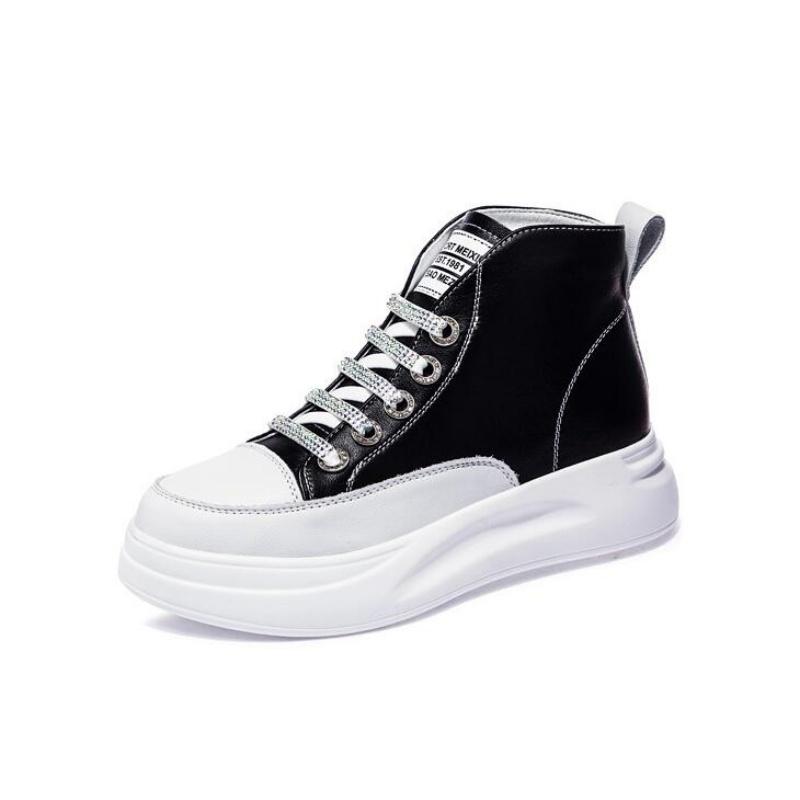 Весенние женские кроссовки из натуральной кожи, осенние, высокие, вулканизированные, женские, повседневные, толстые, зимние, для скейтбординга, женские