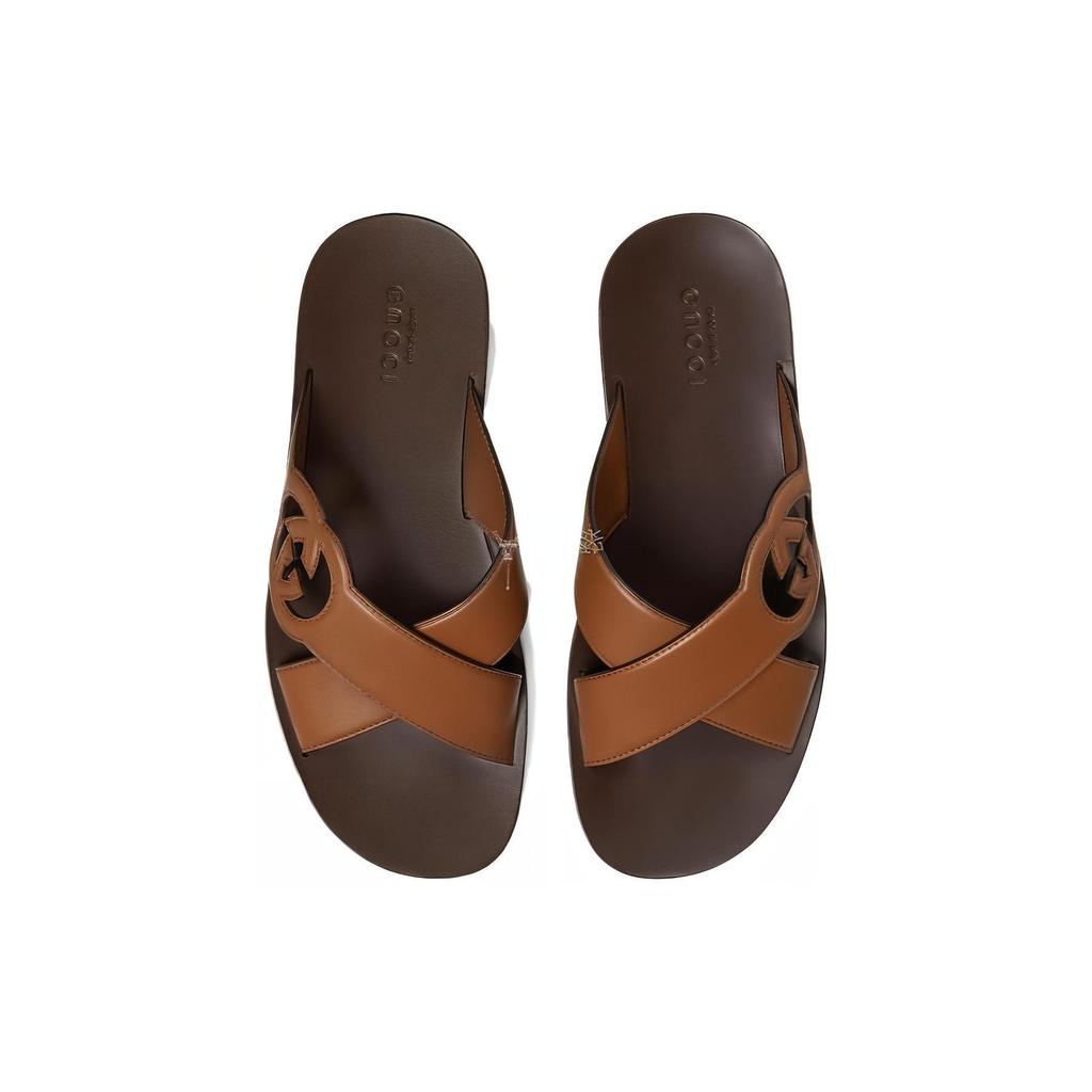 Gucci Шлепанец с interlocking G 'Коричневый' 738471 US000 2535
