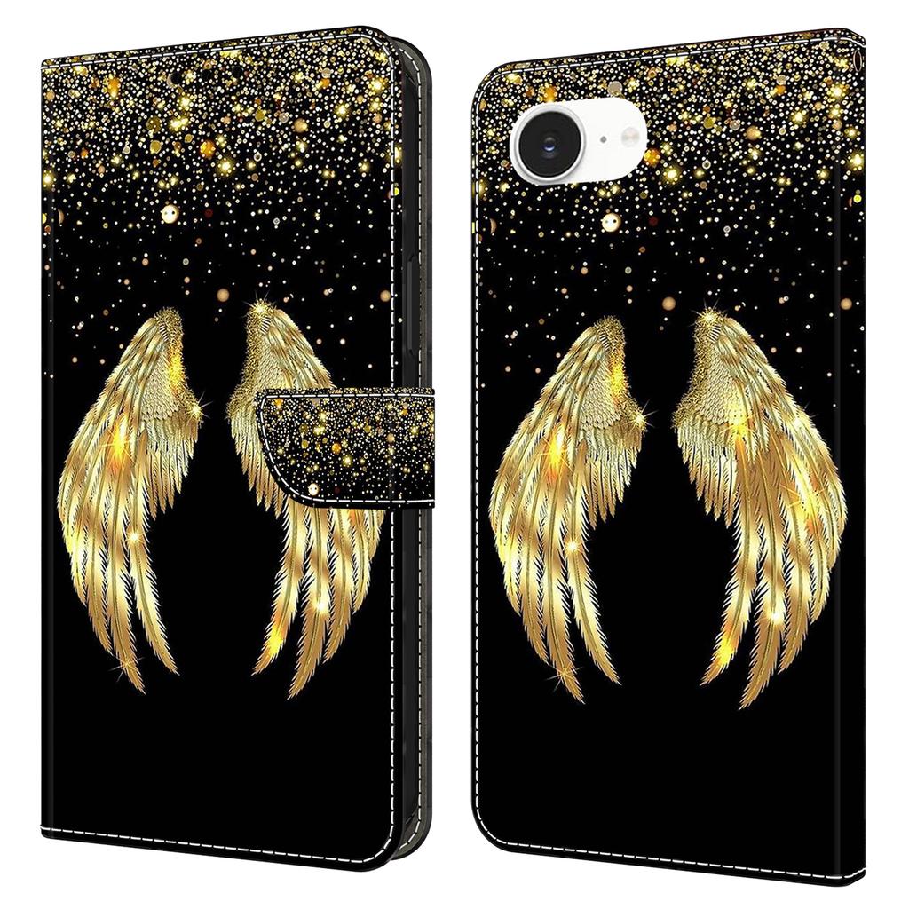 For iPhone 16e Case 3D Pattern PU Leather Wallet Phone Cover with Stand