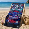 Baseball Rangers Map Beach Towel, Microfiber Beach Towel, Perfect For Pool, Beach, Travel, Home Decor Beach Party Fan gifts