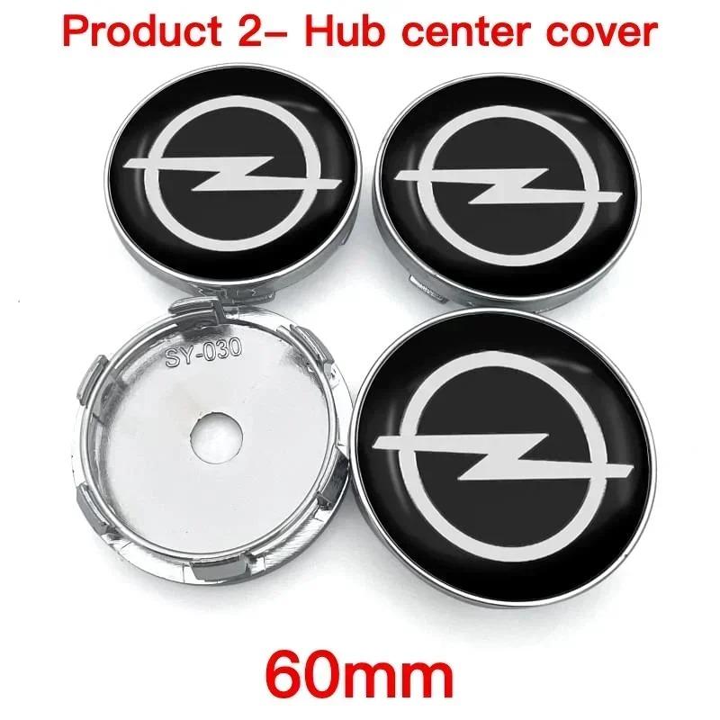 4PCs 56/60mm Flexible Fit Wheel Center Caps-3M Adhesive Metal Stickers Compatible Opel Corsa/Astra/Mokka, Universal Wheel Hub