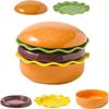 Stackable Hamburger Plate Set 5-Layer Dessert Snack Plate New Divided Plates