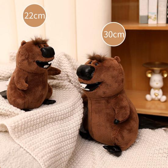Плюшевая игрушка-кукла «Бобёр», мягкая игрушка в виде маленького существа с наполнителем из полипропиленового хлопка, мягкая игрушка-игрушка для чтения